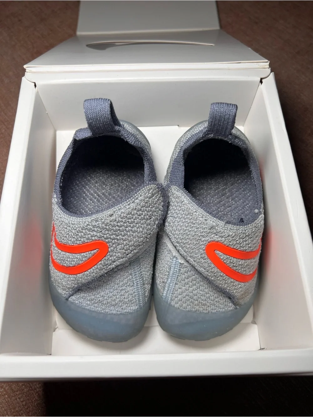Nike Toddler Size 7 Swoosh 1 Light Blue Slip-On Sneakers APMA approved